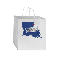 Tallulah Louisiana La Map Star Paper Bag - 13 X 7 X 13 | Artistshot