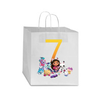 Gabby Dollhouse 7th Birthday Boy And Girl Costom Number Star Paper Bag - 13 X 7 X 13 | Artistshot