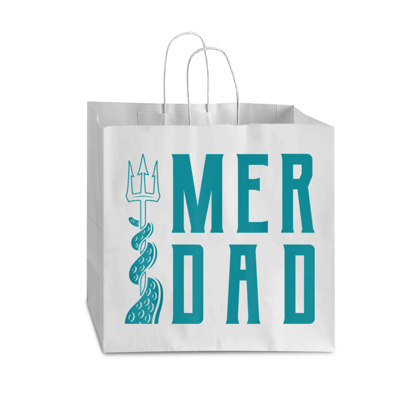 Mens Merdad Shirt Trident Mermaid Dad Tshirt Vogue Paper Bag - 16 X 6 X 12 | Artistshot