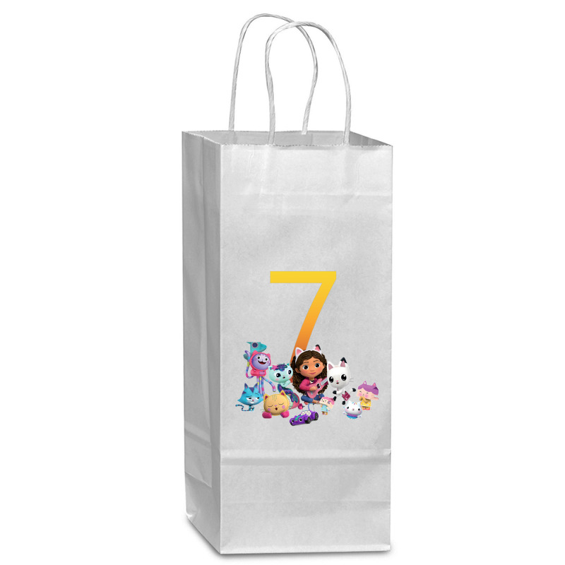 Gabby Dollhouse 7th Birthday Boy And Girl Costom Number Wine Paper Bag - 5 1/2 X 3 1/4 X 13 | Artistshot