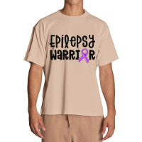 Epilepsy Warrior Shirt Kids Purple Ribbon Awareness Women Urban Heavy T-shirt | Artistshot