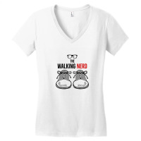 Walking Nerd Women's V-neck T-shirt | Artistshot