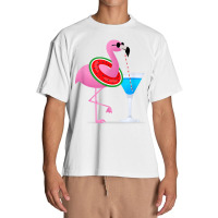 Flamingo Flamingo Drink Hello Summer Time Funny For Kids Urban Heavy T-shirt | Artistshot