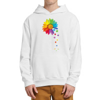 Womens Choose Kind Autism Awareness Rainbow Sunflower Warrior Gifts V Urban Pullover Hoodie | Artistshot