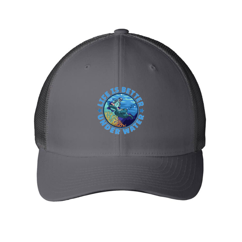 Life Is Better Under Water Marine Biology Scuba Diver Premium T Mesh Cap | Artistshot