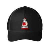 Merry Liftmas Christmas Santa Lifting Bodybuilding Workout Tank Top Mesh Cap | Artistshot