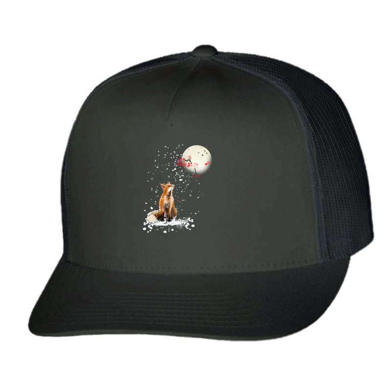 Aesthetic Fox Kawaii Japanese Cherry Blossom Anime Otaku Trucker Cap | Artistshot