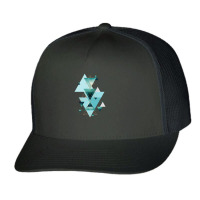 Geometric Triangle Compilation In Teal Trucker Cap | Artistshot