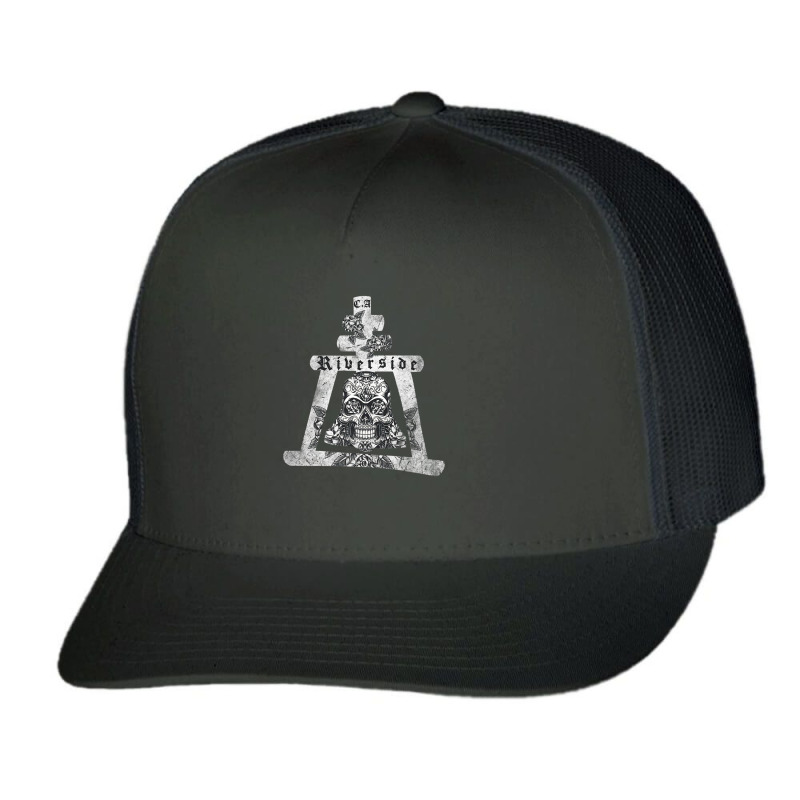 Riverside California Mission Bell Skull Premium T Shirt Trucker Cap by cm-arts | Artistshot