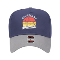 Meditation T  Shirt Powered By Meditation Meditation Spiritual Buddhis Adjustable Baseball Cap | Artistshot