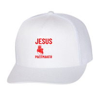 Saved By Jesus And A Pacemaker Heart Disease Awareness Trucker Cap | Artistshot