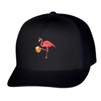 Beer Drinking Flamingo Drinker Wading Bird Oktoberfest Gift Sweatshirt Trucker Cap | Artistshot