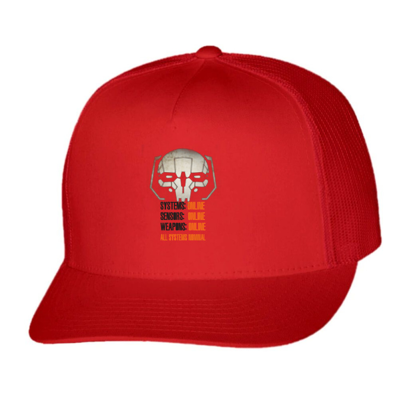 Mechwarrior All Systems Nominal Trucker Cap by cm-arts | Artistshot