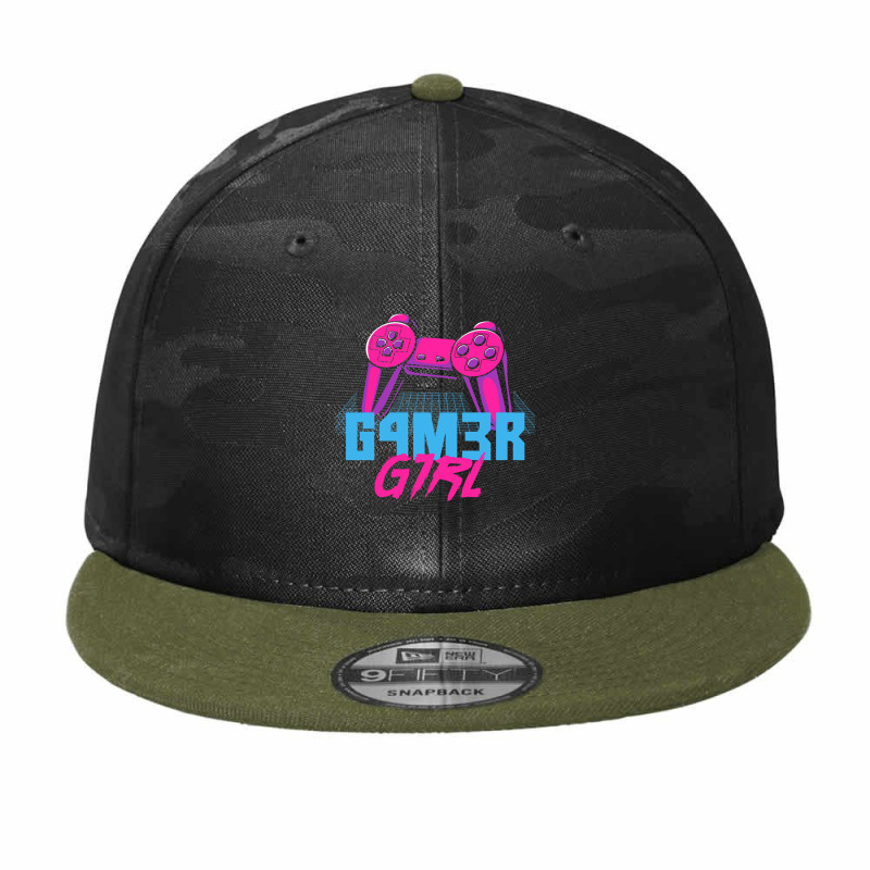 Retro Gamer Girl Vaporwave Leet Leetspeak Gifts Camo Snapback by JONAHANDERSON | Artistshot