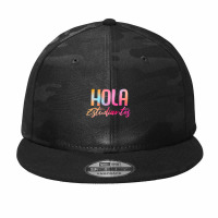 Hola Estudiantes Spanish Teacher Back To School Camo Snapback | Artistshot