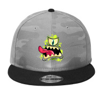 Halloween Fancy Dress Costume Tongue Mouth Green Face Monster Camo Snapback | Artistshot