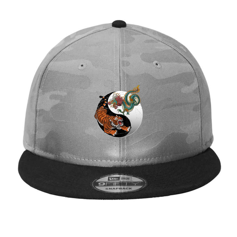 Asian Dragon Tiger Yin Yang Tiger Camo Snapback by cm-arts | Artistshot