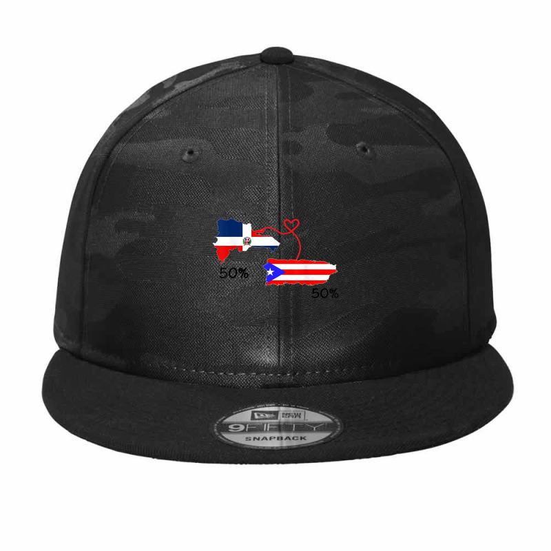 Half Puerto Rican Half Dominican Flag Map Combined Pr Rd T Shirt Camo Snapback by cm-arts | Artistshot