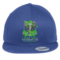 I Wear Green Tal Health Awareness Ribbon Elephant Flat Bill Snapback Cap | Artistshot