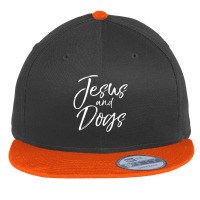 Funny Christian Gift Cute Jesus And Dogs Flat Bill Snapback Cap | Artistshot