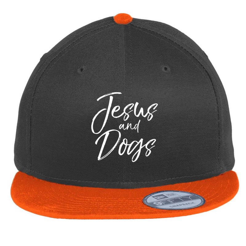 Funny Christian Gift Cute Jesus And Dogs Flat Bill Snapback Cap by thangdinhsinhelf | Artistshot