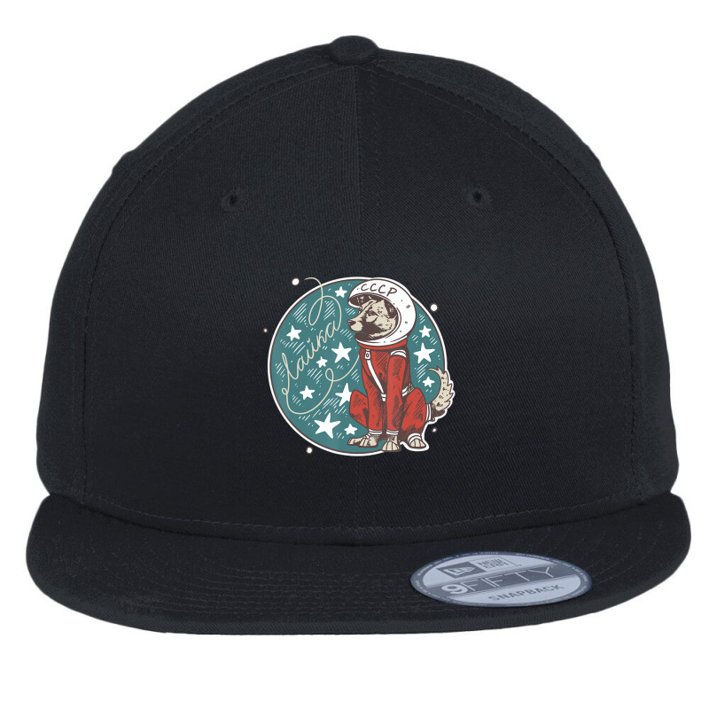 Laika Dog Sputnik Space Space Ussr Flat Bill Snapback Cap by Konlasa6638 | Artistshot