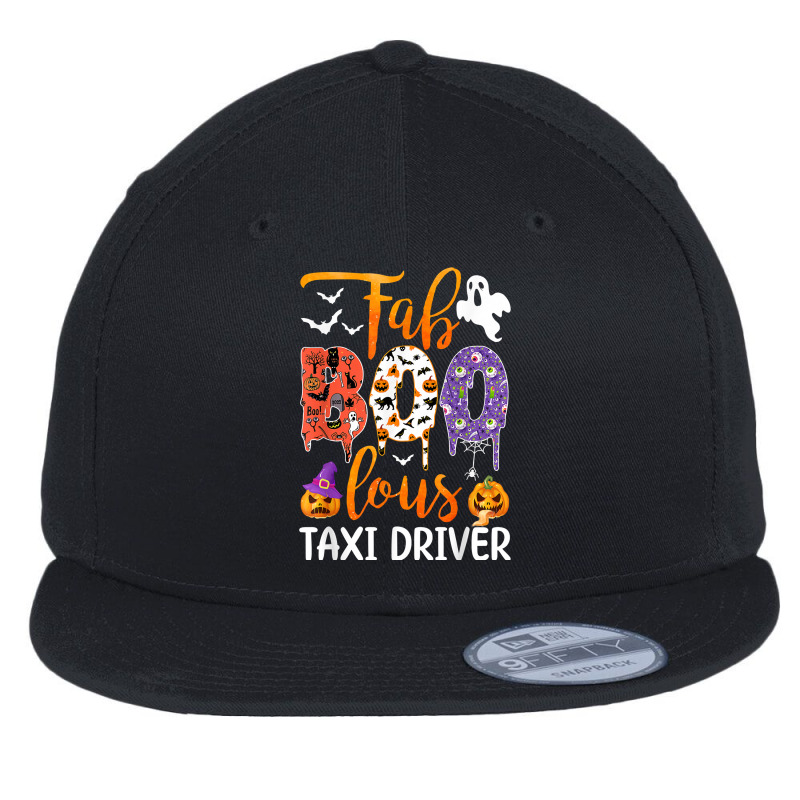 Fab Boo Lous Taxi Driver Ghost Pumpkin Halloween Cab Driver T Shirt Flat Bill Snapback Cap by cm-arts | Artistshot