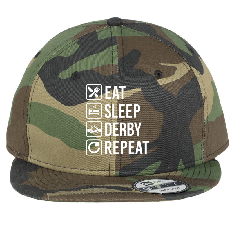 Demolition Derby Car Eat Sleep Repeat Flat Bill Snapback Cap by cm-arts | Artistshot