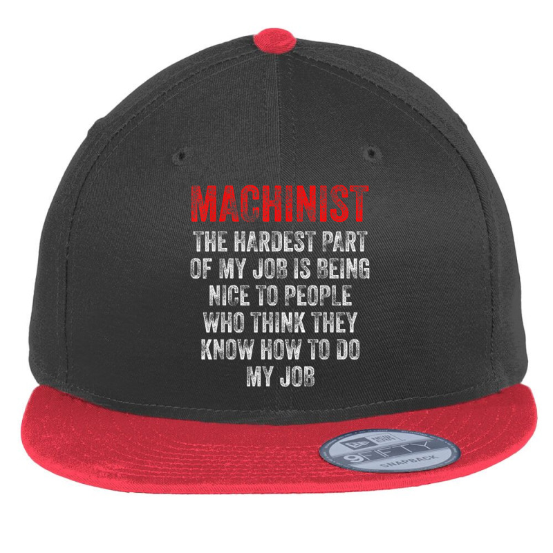 Machinist Part Machine Operator Machining Flat Bill Snapback Cap | Artistshot