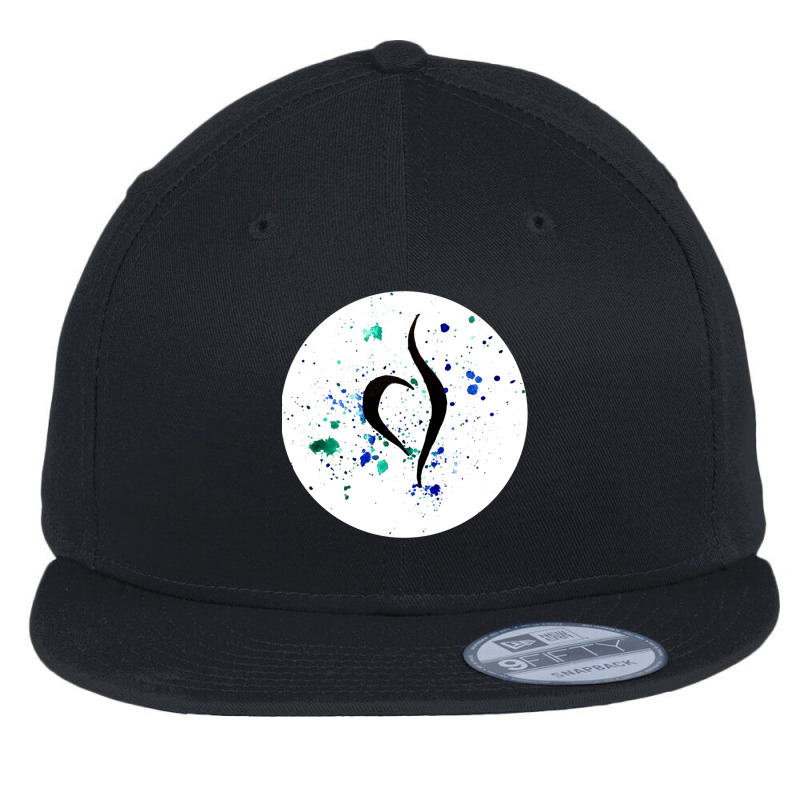 Watercolor Splatter Neda Symbol Flat Bill Snapback Cap by cm-arts | Artistshot