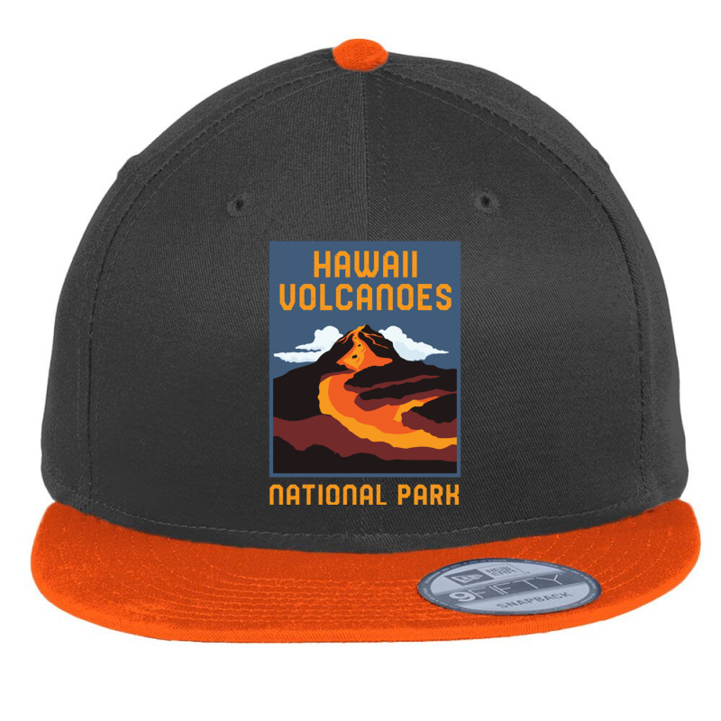 Hawaii Volcanoes National Park Big Island Retro Graphic Pullover Hoodi Flat Bill Snapback Cap by cm-arts | Artistshot