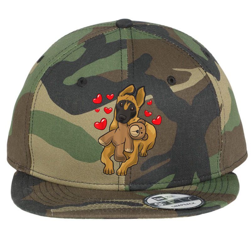 Belgian Malinois Belgian Shepherd Dog With A Heart T Shirt Flat Bill Snapback Cap by cm-arts | Artistshot