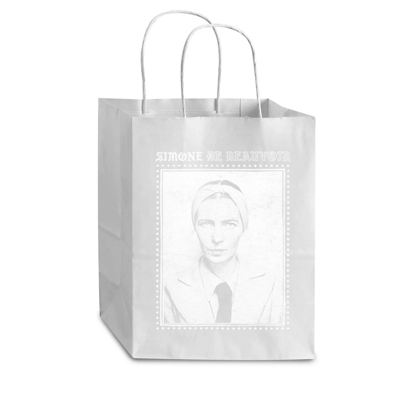 Simone De Beauvoir Faded Style Vintage Look Design Cub Paper Bag - 8 X 4 1/2 X 10 1/4 | Artistshot