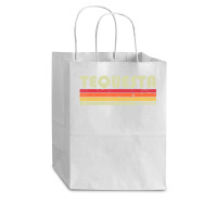 Tequesta Fl Florida City Home Roots Retro 70s 80s Cub Paper Bag - 8 X 4 1/2 X 10 1/4 | Artistshot