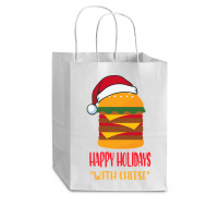 Hot Trend Happy Holidays With Cheese Shirt Christmas Cheeseburger Gift Cub Paper Bag - 8 X 4 1/2 X 10 1/4 | Artistshot