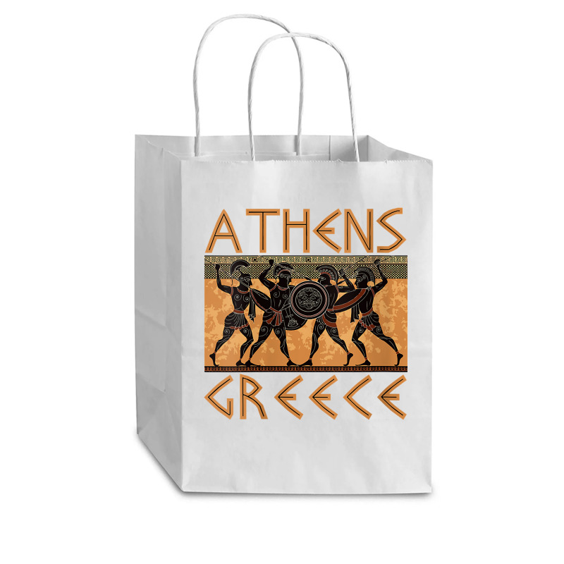 Womens Ancient Greece Warrior Greek Mythology Athens Souvenir V Neck T Cub Paper Bag - 8 X 4 1/2 X 10 1/4 | Artistshot