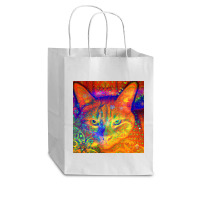 Trending Orange-red Kitty Cat Batik Design Cub Paper Bag - 8 X 4 1/2 X 10 1/4 | Artistshot