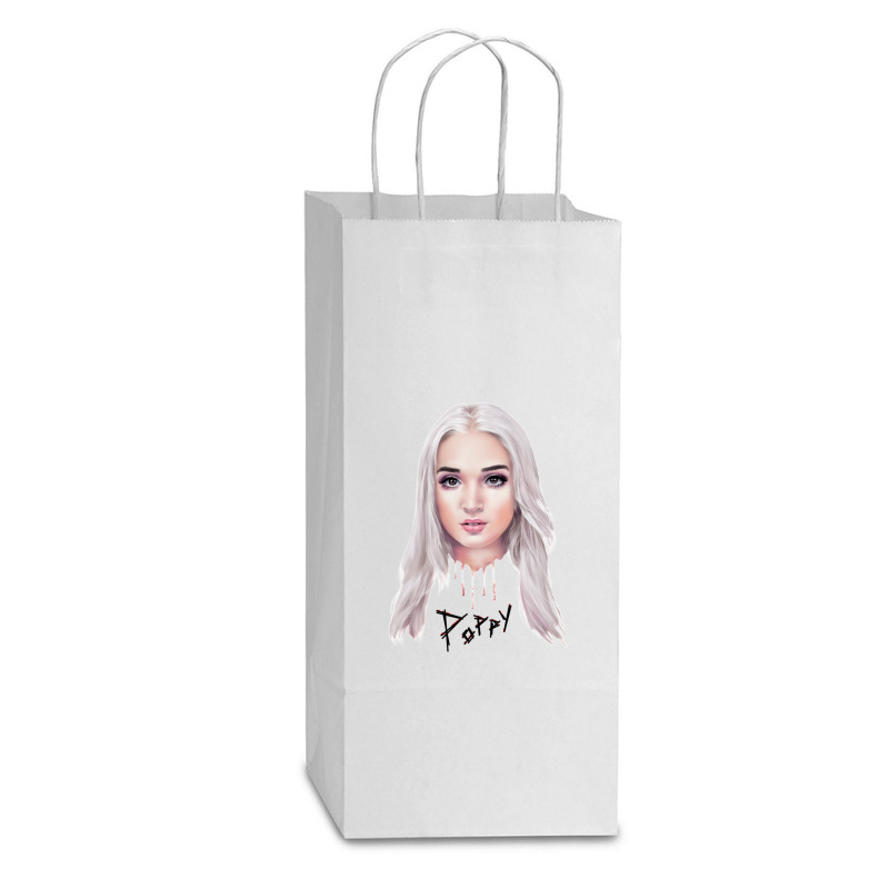 Poppy Drip Double Wine Paper Bag - 6 1/2 X 3 1/2 X 12 3/8 | Artistshot