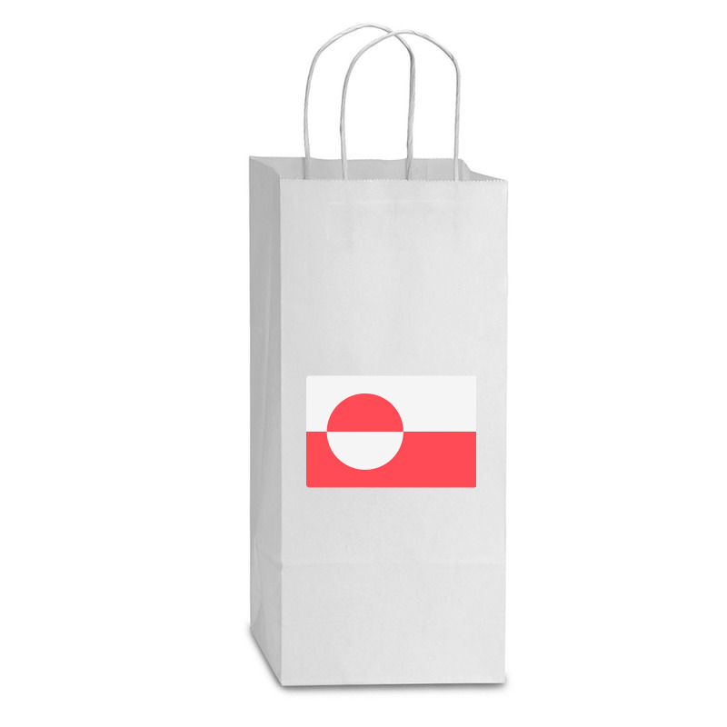 Awesome Greenland Flag Double Wine Paper Bag - 6 1/2 X 3 1/2 X 12 3/8 | Artistshot