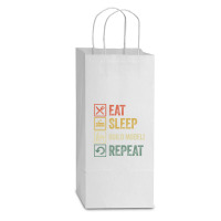 Funny Eat Sleep Build Models Repeat Retro Vintage Double Wine Paper Bag - 6 1/2 X 3 1/2 X 12 3/8 | Artistshot