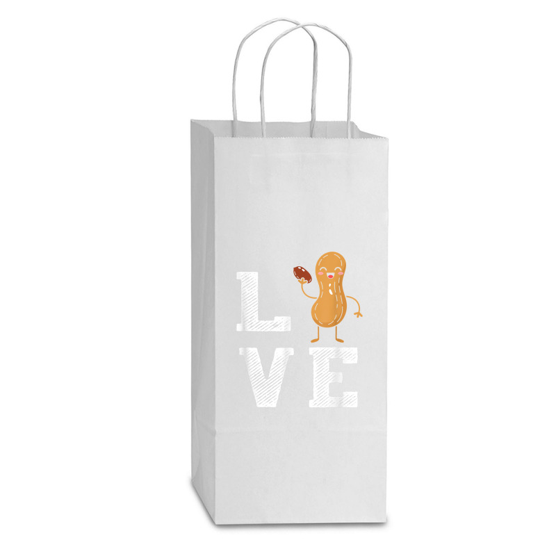 Peanut Love - Peanut Lover Funny Peanut Cute Peanut Gift Double Wine Paper Bag - 6 1/2 X 3 1/2 X 12 3/8 | Artistshot