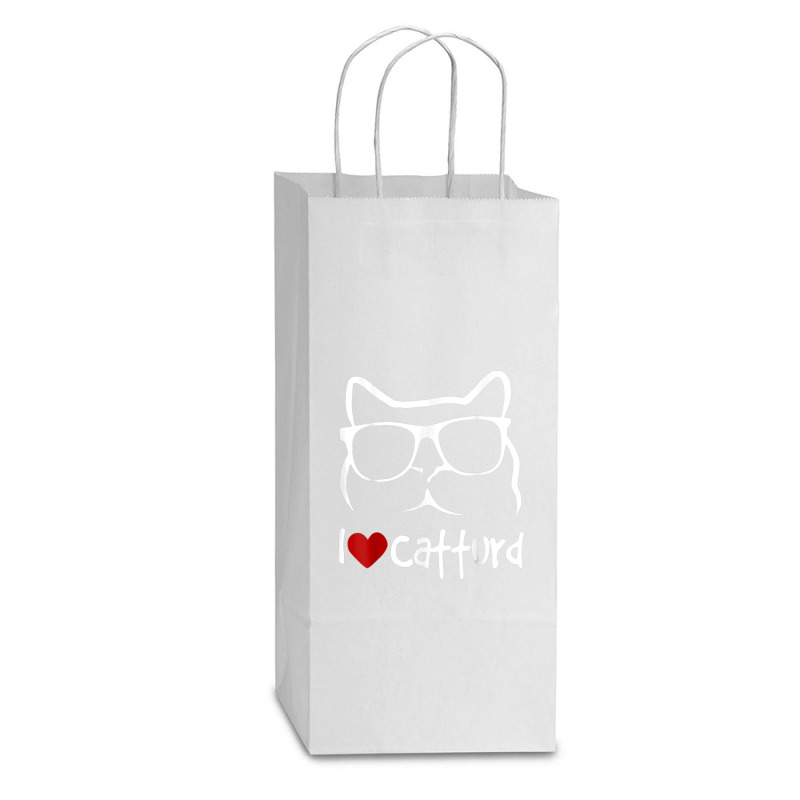 I Love Catturd Double Wine Paper Bag - 6 1/2 X 3 1/2 X 12 3/8 | Artistshot