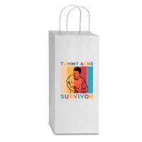 Tummy Ache Survivor Double Wine Paper Bag - 6 1/2 X 3 1/2 X 12 3/8 | Artistshot