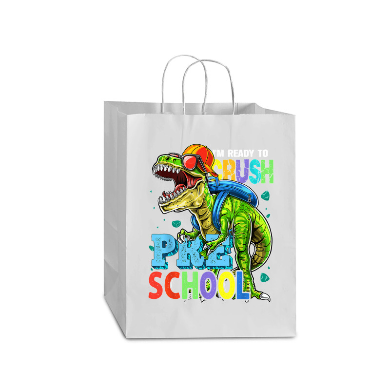 I'm Ready To Crush Preschool Dinosaur Back To School Kids Mart Paper Bag -13 x 7 x 17 by JOSEPHDOMINICWILLIS | Artistshot