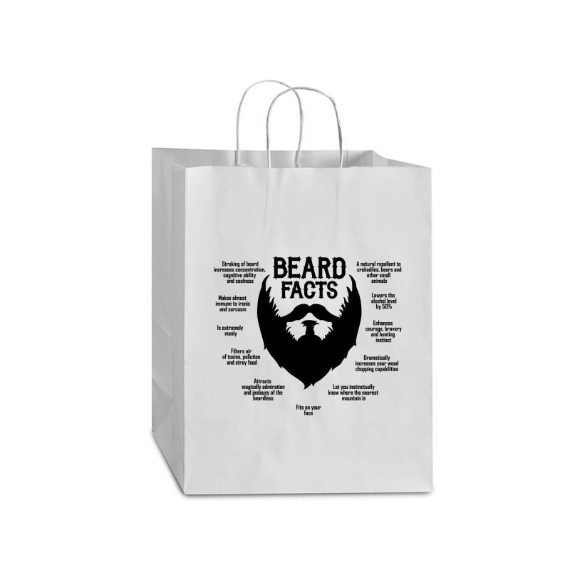 Beard Facts (black) Mart Paper Bag -13 X 7 X 17 | Artistshot