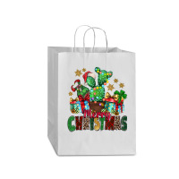 Western Christmas Cactus Leopard Merry Christmas T Shirt Mart Paper Bag -13 X 7 X 17 | Artistshot