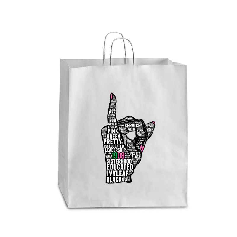 J15 Founder's Day Aka Women Hand Sign Words Sweatshirt Queen Paper Bag - 16 X 6 X 19 1/4 | Artistshot