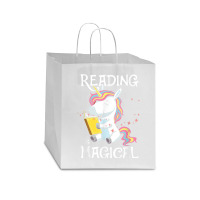 Reading Is Magical Book Lover Unicorn English Teacher Girls Star Paper Bag - 13 X 7 X 13 | Artistshot