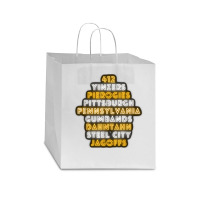 Pittsburgh 412 Jagoffs Yinzers Steel City Funny Retro Star Paper Bag - 13 X 7 X 13 | Artistshot