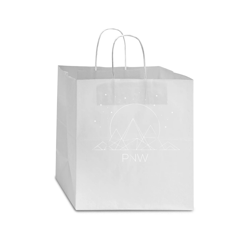 Pnw Pacific Northwest Mountains Hiking Outdoor Nature Star Paper Bag - 13 X 7 X 13 | Artistshot